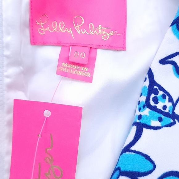 Lilly Pulitzer Donna Maxi Romper Succulent Blue Pop Up Coronado Crab Size 00 - Picture 8 of 10
